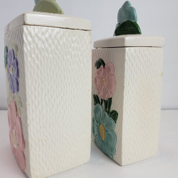 Handmade Floral Containers Ceramic Textured 90's - Picture 9 of 16